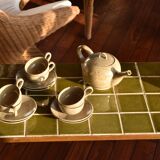Vintage coffee table green tiles