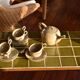Vintage coffee table green tiles