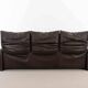 Cassina Maralunga 3seat-Sofa in darkbrown leather by Vico Magistretti