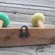 Vintage wall coat rack - Wood and plastic - 1970s
