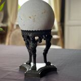 Pair of marble spheres on bronze tripods, 19th century