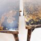 Pair of Chinese demi-lune consoles - Central table and folding chair