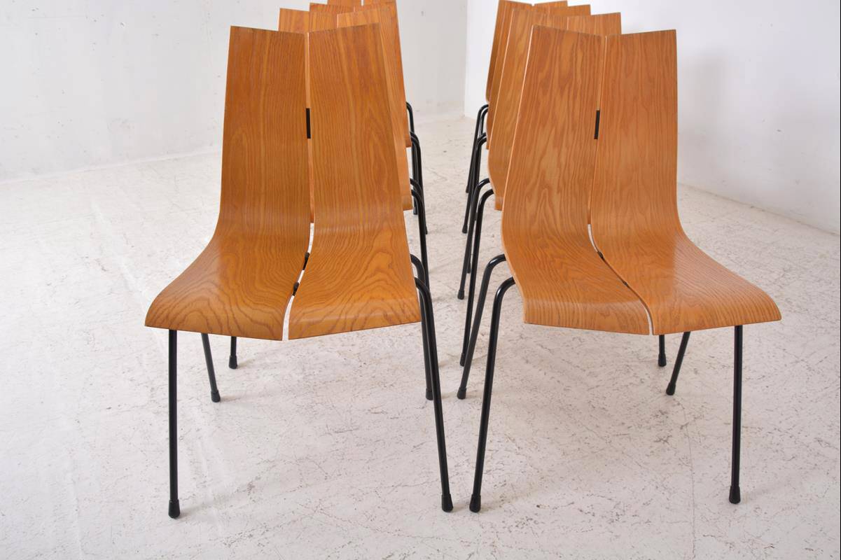 Set of 8 GA Chairs by Hans Bellmann for Horgen-Glarus, Switzerland, 1960s