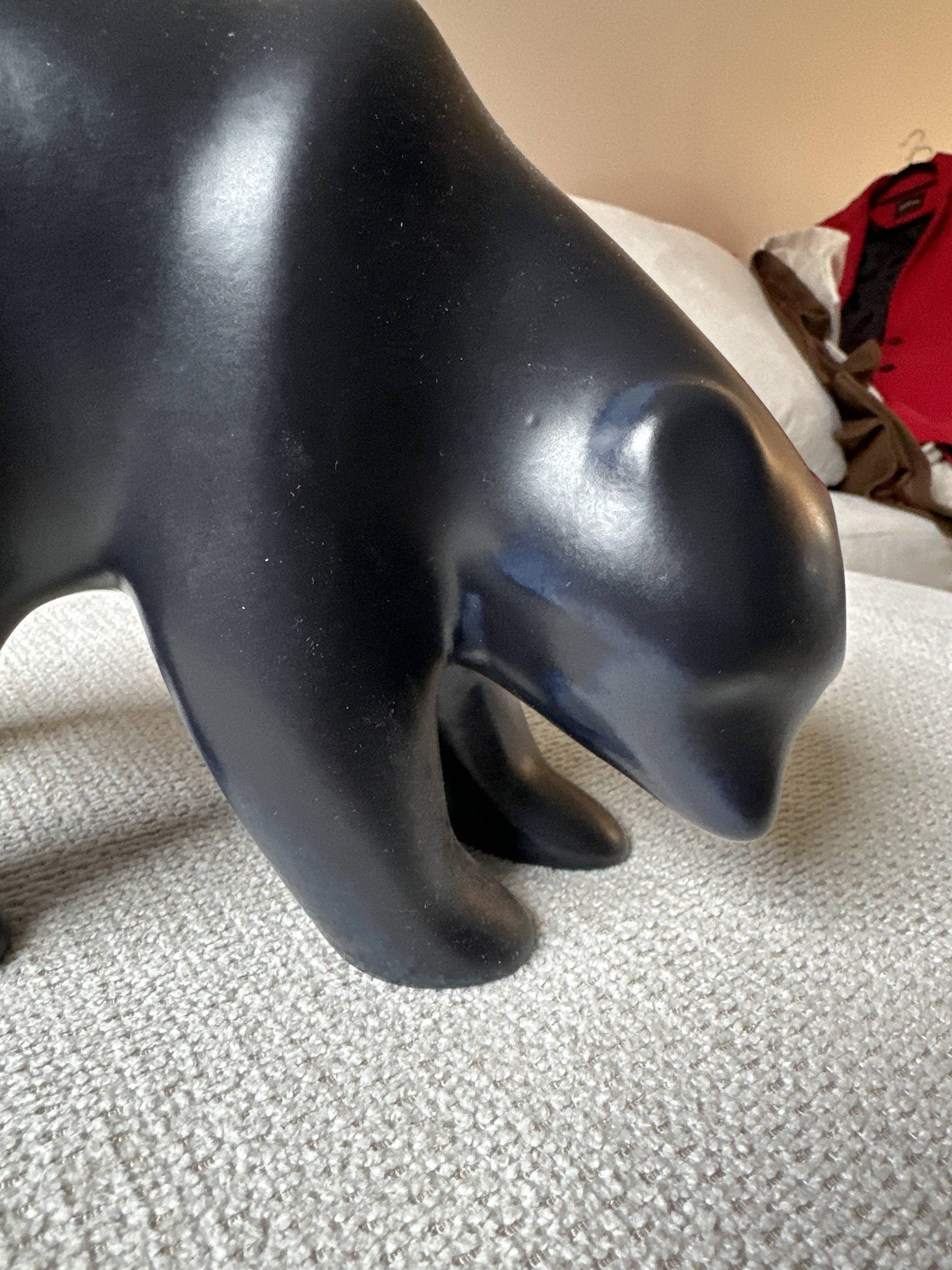 Art Deco style ceramic black bear