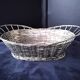 Basket, old basket in woven silver metal wire