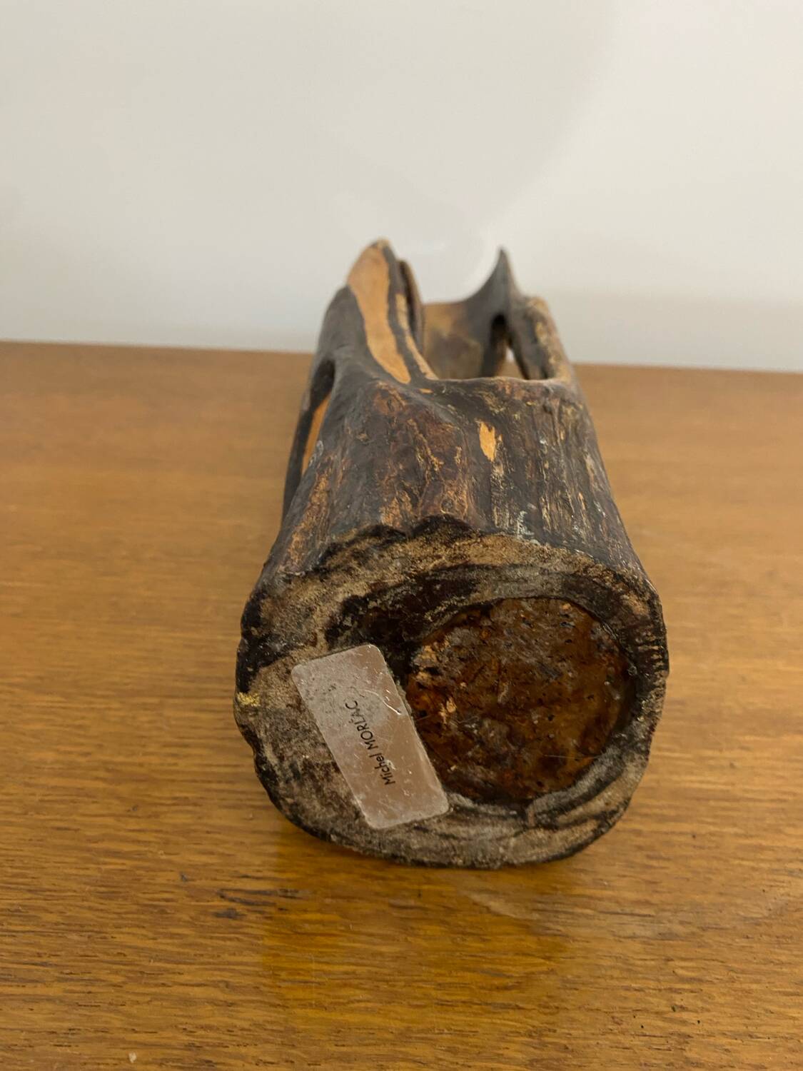 Old Candle Holder Michel MOLAC Driftwood Sculpture Vintage #C051