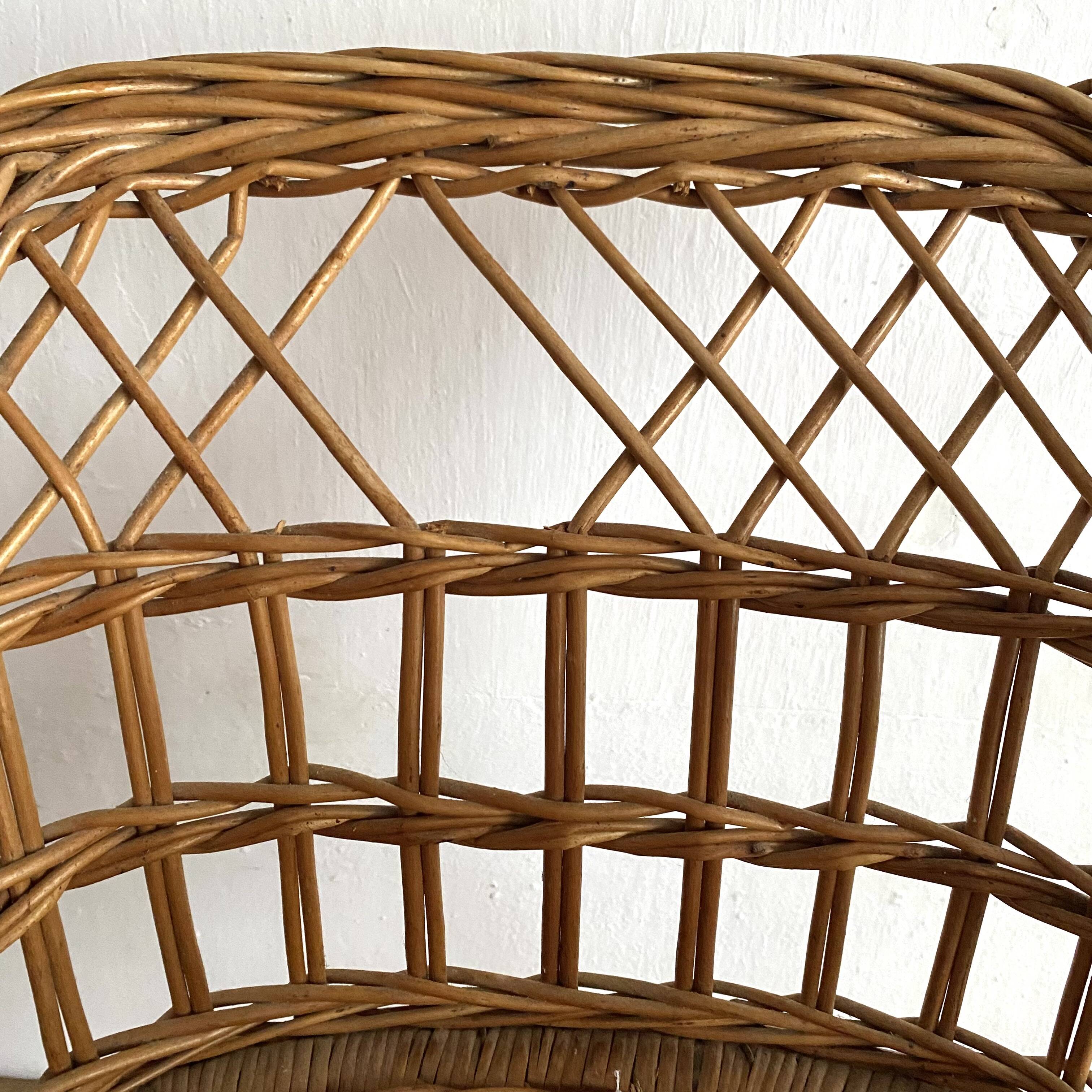 Children's rattan armchair from the 60s and 70s