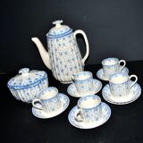 Service à café Copeland en faïence anglaise fleur de lys, XIXème s.