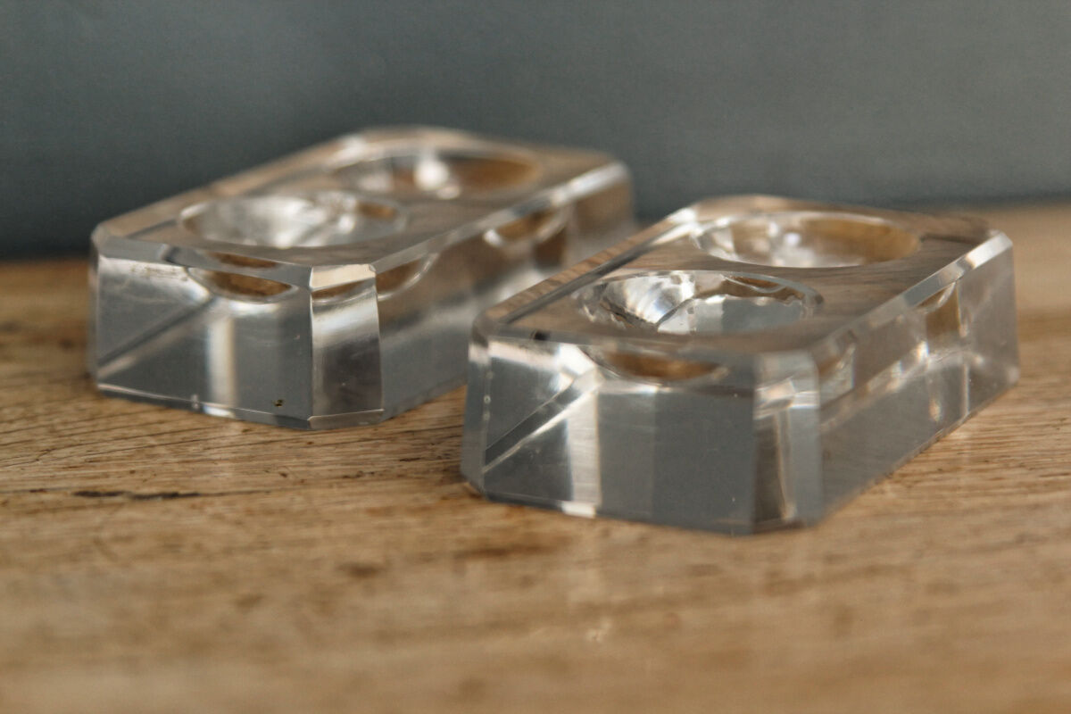 Paire de salerons en cristal