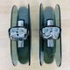 Pair of 70s smoked glass chrome wall lights