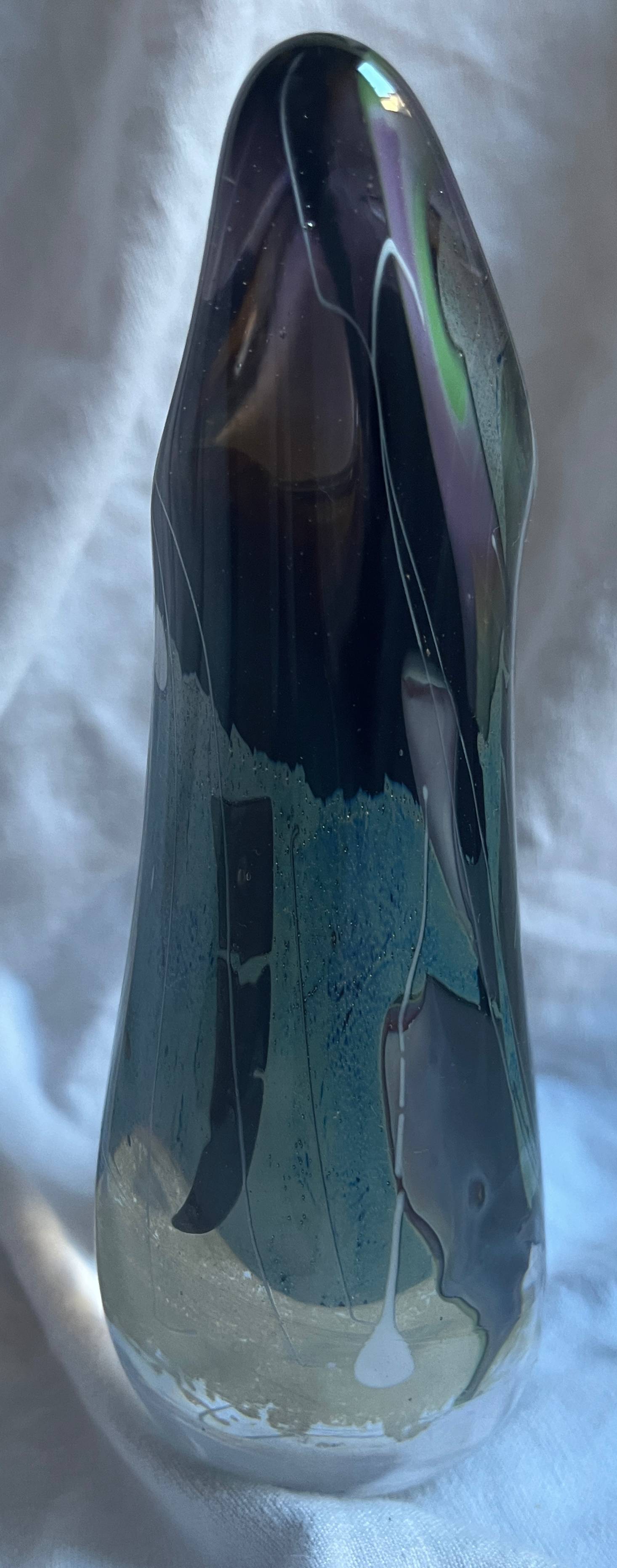Glass paste vase signed François Le Lonquer (1945-1991) dated 1984
