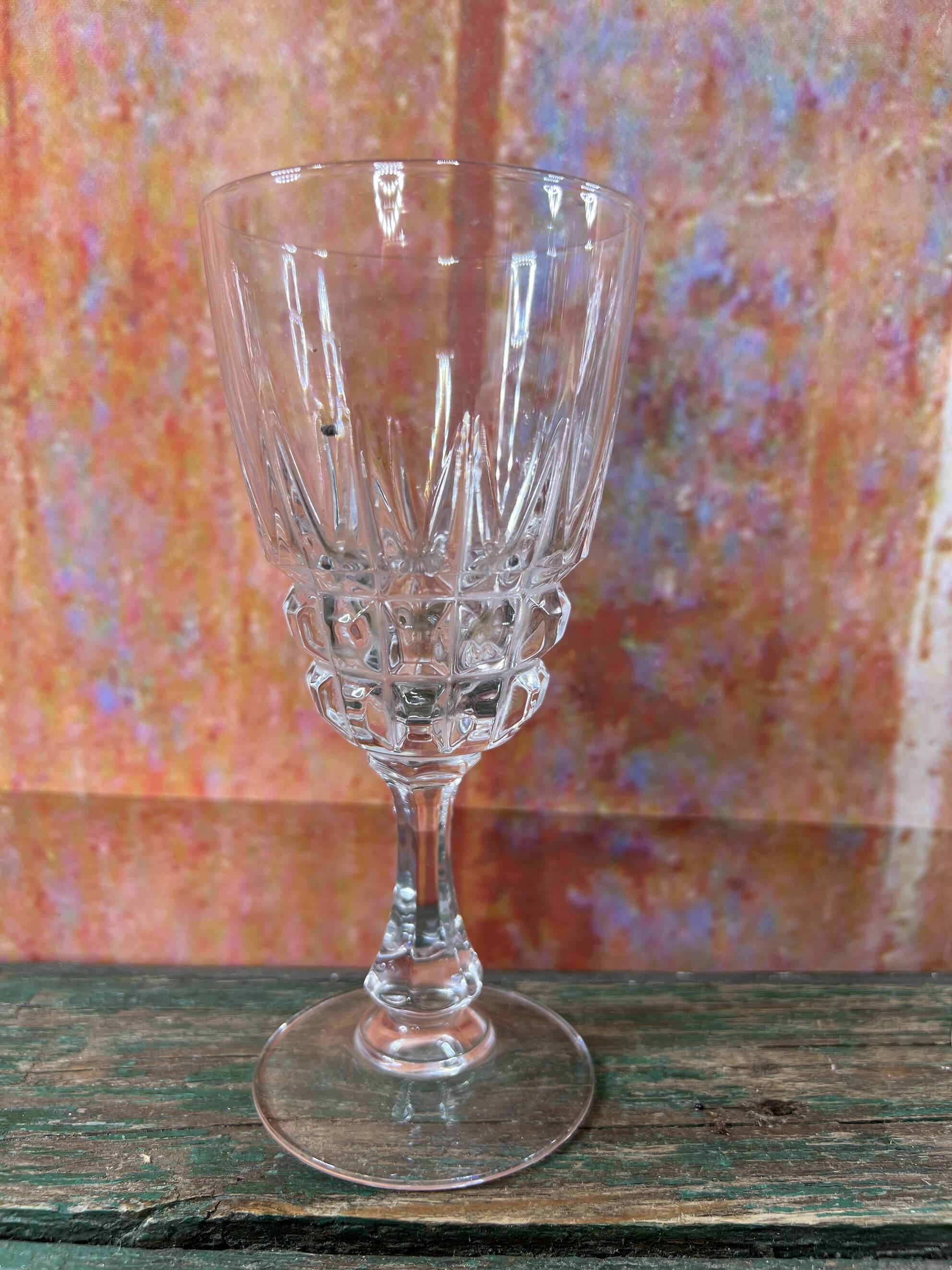 SET OF 6 CRISTAL D’ARQUES POMPADOUR WINE GLASSES HEIGHT 13CM