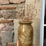 Vase en grès motif végétal