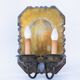 Pair of Dutch Sconces Repusse Brass Two Light Wall Moun