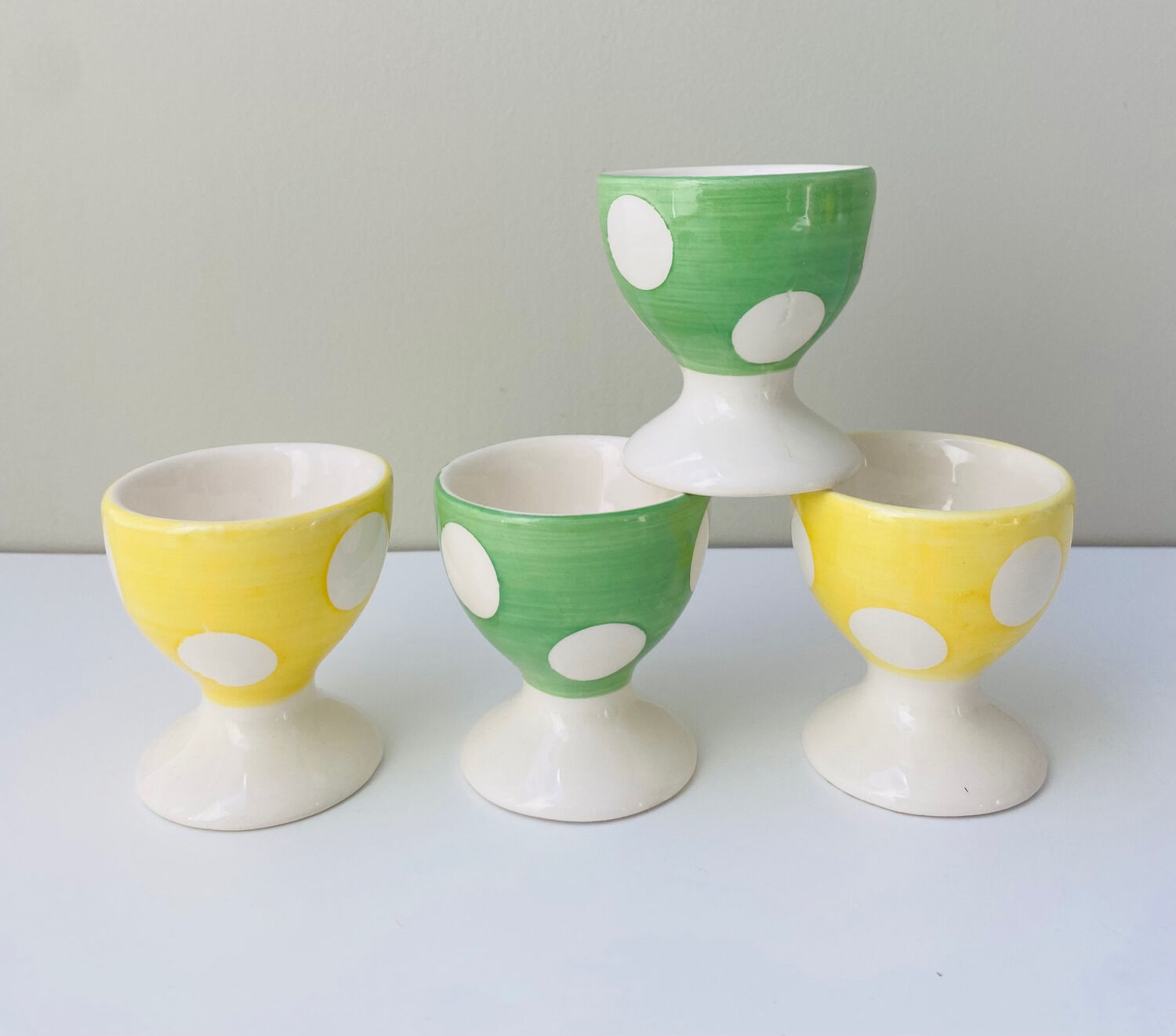 Coquetiers vintage à pois