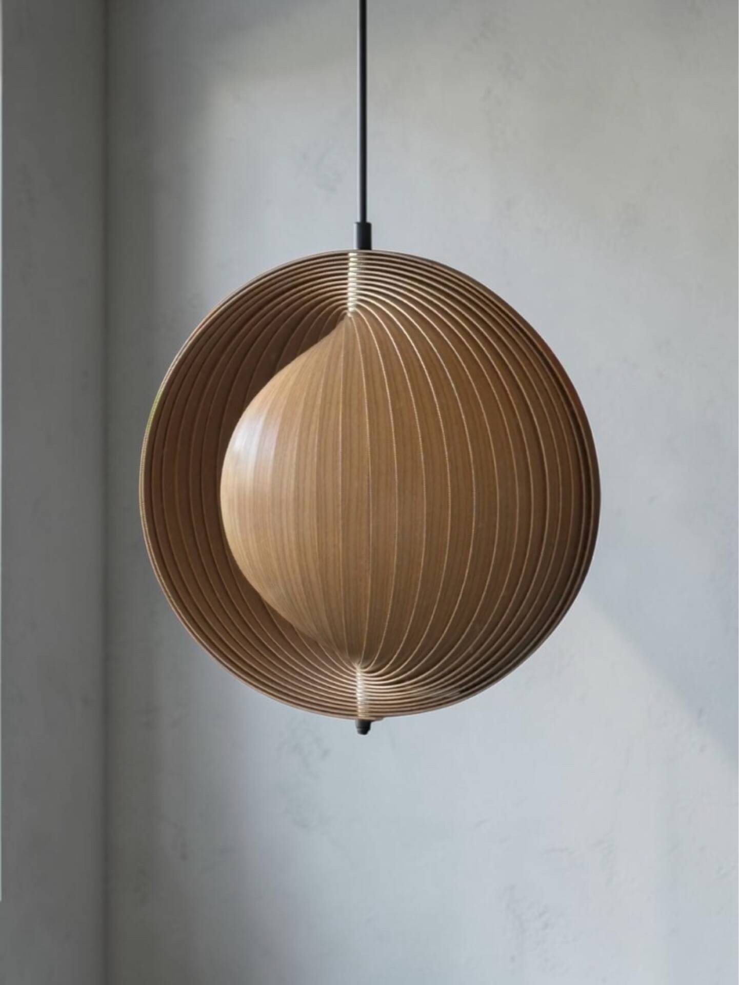 Spherical suspension, wooden slats, 1970