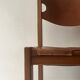 elm wood and camel leather chair Maison Regain, French design 1960