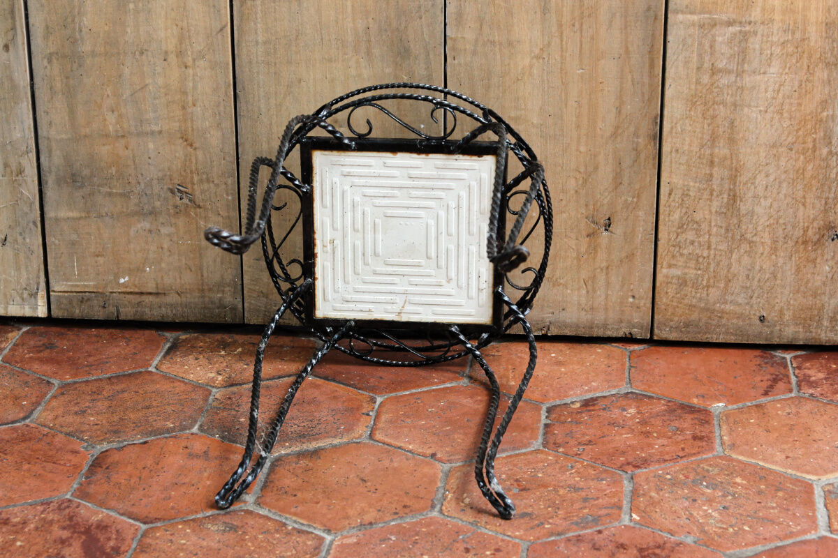 Wrought iron pedestal table Vallauris