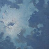 Painting marine fishermen in the moonlight signed + frame