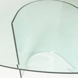 Vintage glass dining table, 1980s