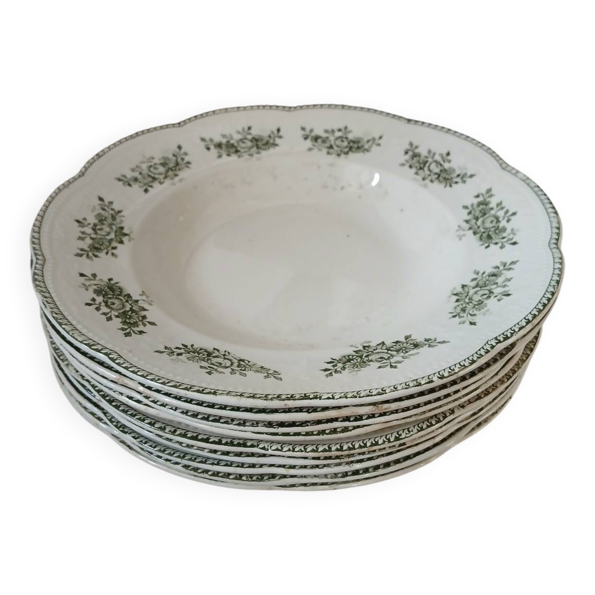 9 Badonviller Terre de Fer soup plates