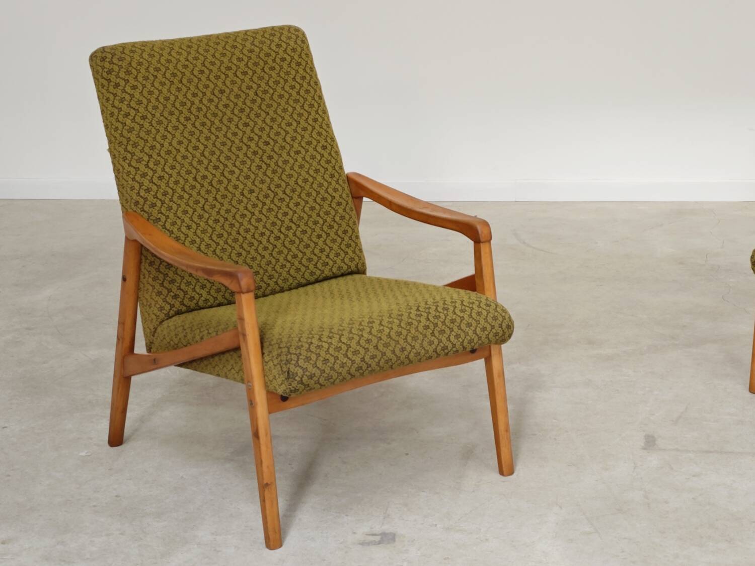 Pair of light green armchairs by Jiri Jiroutek for Interier Praha, 1960