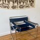 Wassily armchair by Marcel Breuer, midnight blue, Italian edition
