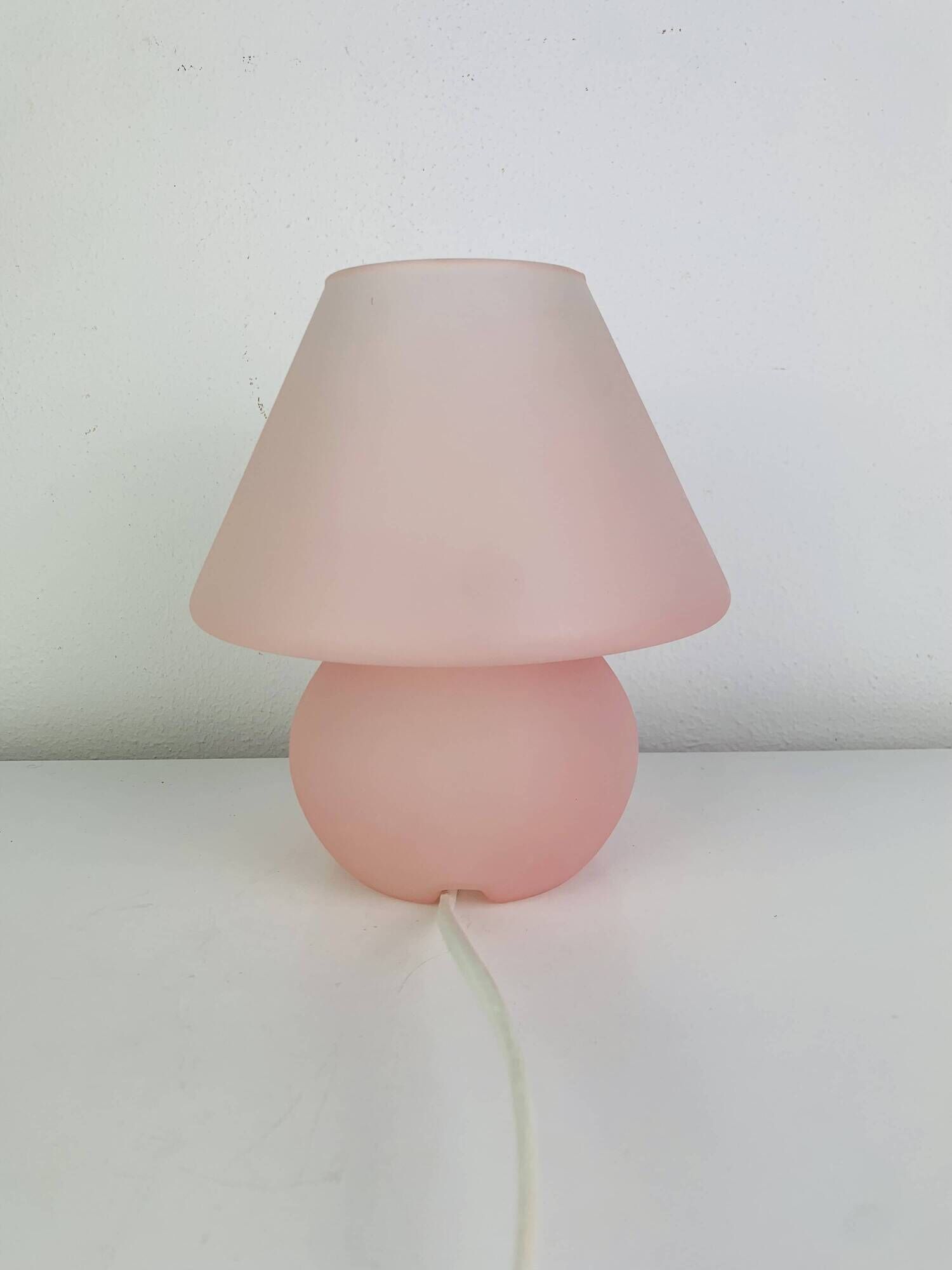 Mushroom lamp in pink Murano glass, vintage