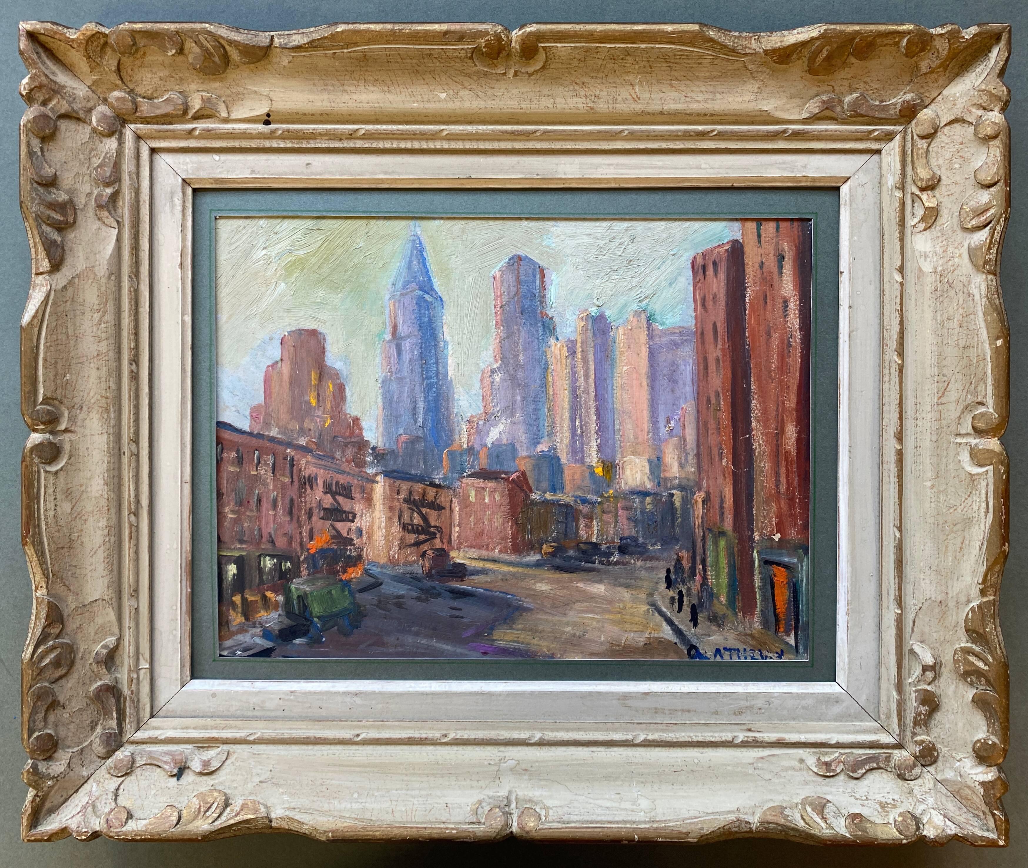 Hsp painting new york "usa" 1920 alice thevin (1862 - 1937) + frame
