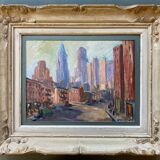 Hsp painting new york "usa" 1920 alice thevin (1862 - 1937) + frame