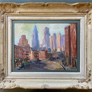 Hsp painting new york "usa" 1920 alice thevin (1862 - 1937) + frame