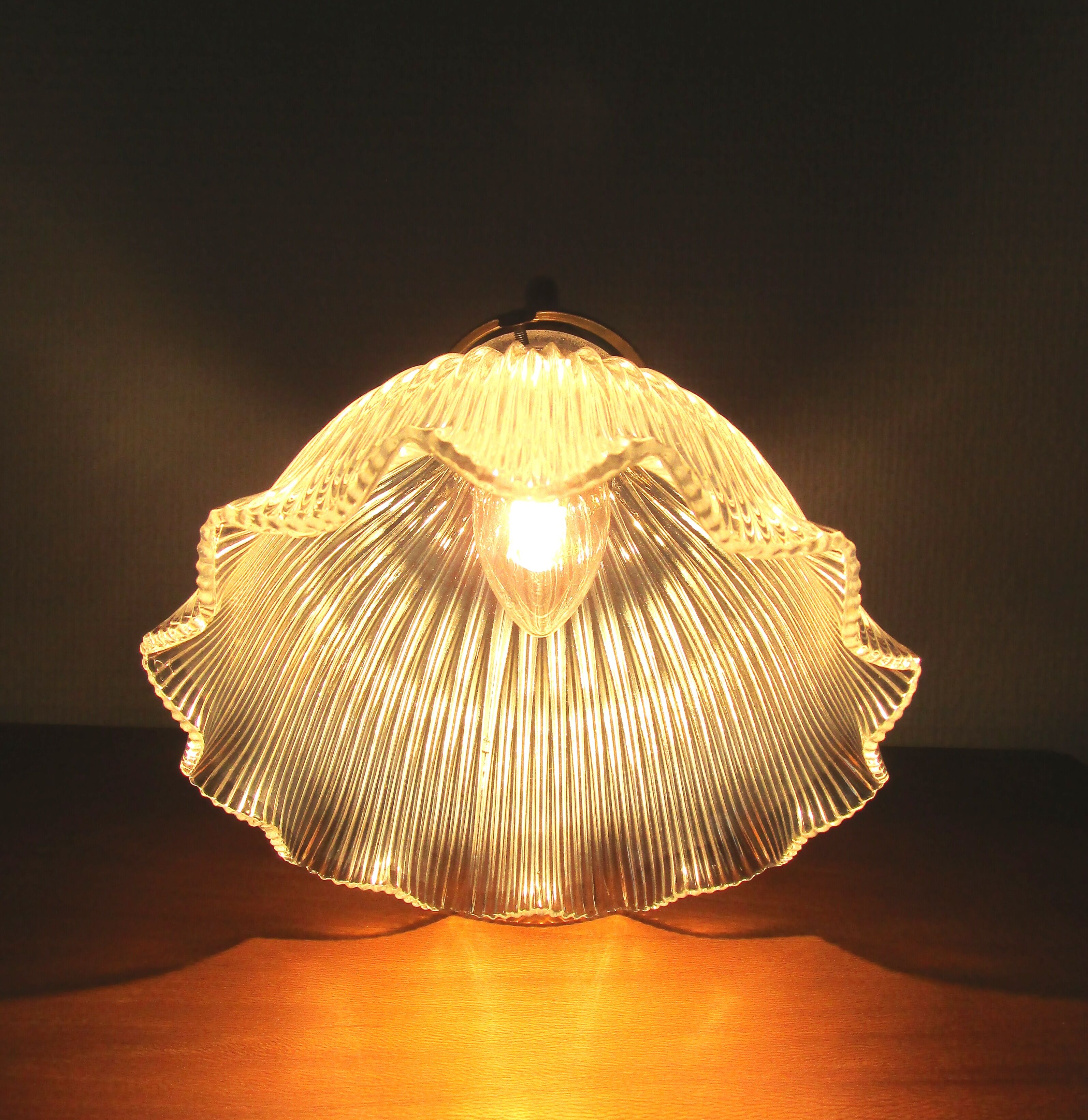 Holophane brass and porcelain glass