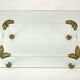 Mid-Century Lucite and Brass Italian Coffee Table with Snake Head Details