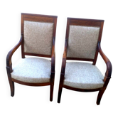 Pair of Directoire period mahogany armchairs