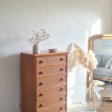 Vintage wicker chest of drawers.