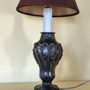 Art Nouveau pewter lamp base - faux candle
