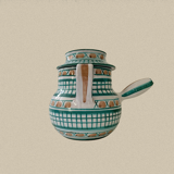 Ceramic handle and lid saucepan by Robert Picault for Vallauris