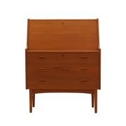Teak secretary, Danish design, 1960s, Arne Wahl Iversen, Vinde Møbelfabrik