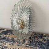 Vintage pebble wall lamp in chiseled glass corrugated shape