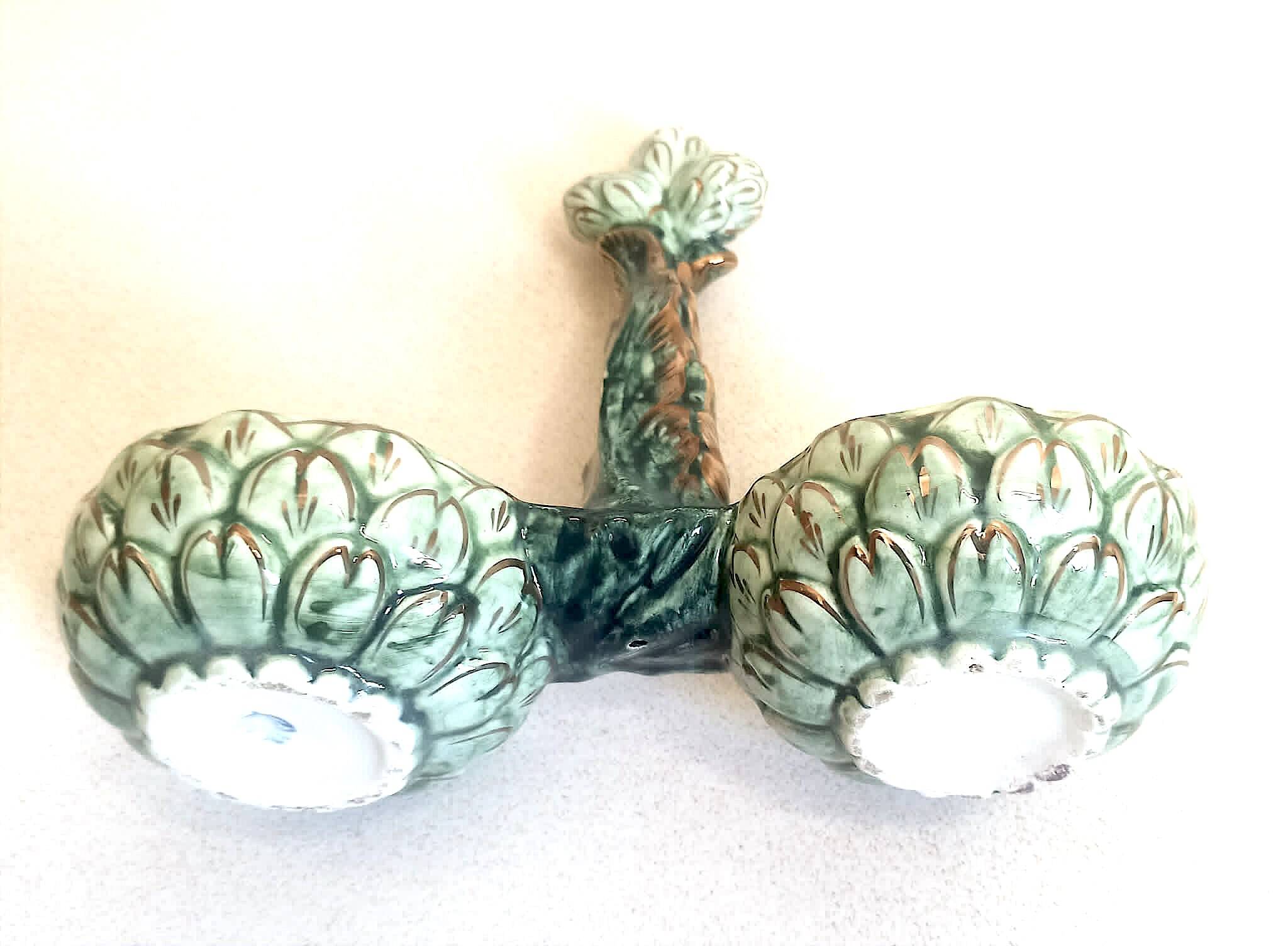 Asparagus server barbotine 1960s Height 18 cm