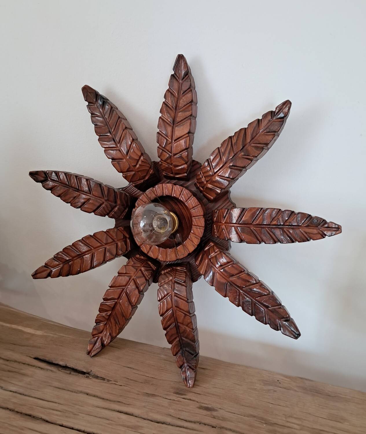 Old wooden wall light