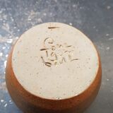 Old Vase SOULAINES DHUYS.  Signed ROYER.  Vase in Enamelled Sandstone.  Color Brown Beige Diameter at