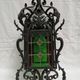 Large old lantern, wrought iron and stained glass. Lamp Chandelier stained glass Entrance