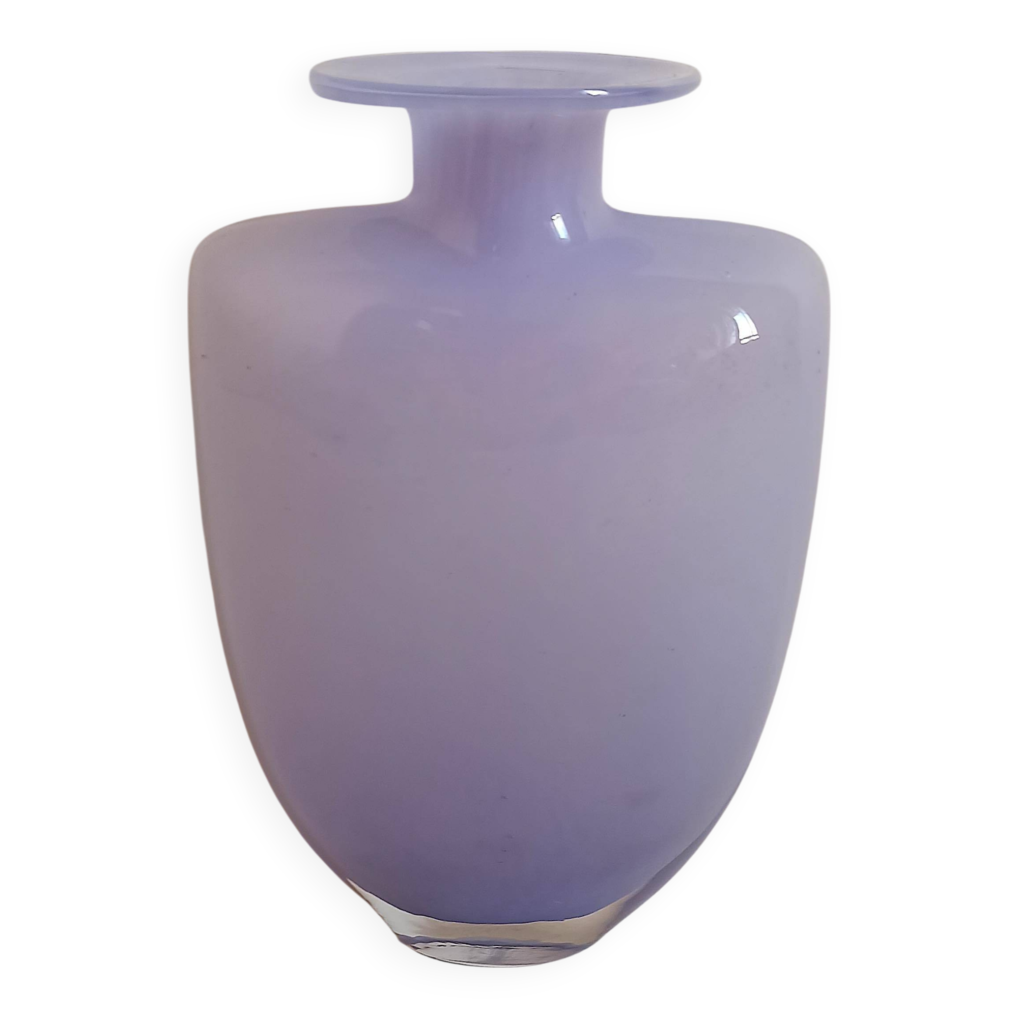 Vase Bleu lavande signé Kjell Engman Années 80 Hauteur 24,5 cm