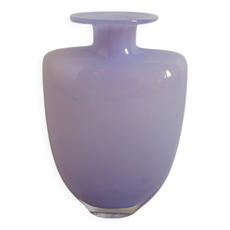 Lavender blue vase signed Kjell Engman 80s Height 24.5 cm