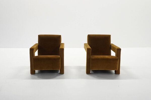 Fauteuils Utrecht 637 par Gerrit Rietveld pour Cassina, années 1990, ensemble de 2