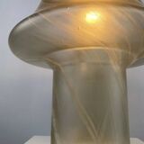 Large mushroom table lamp in clear swirling glass by Peill and Putzler XL 1970