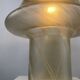 Large mushroom table lamp in clear swirling glass by Peill and Putzler XL 1970