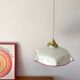 suspension in white pleated opaline and burgundy edging from the 1950s