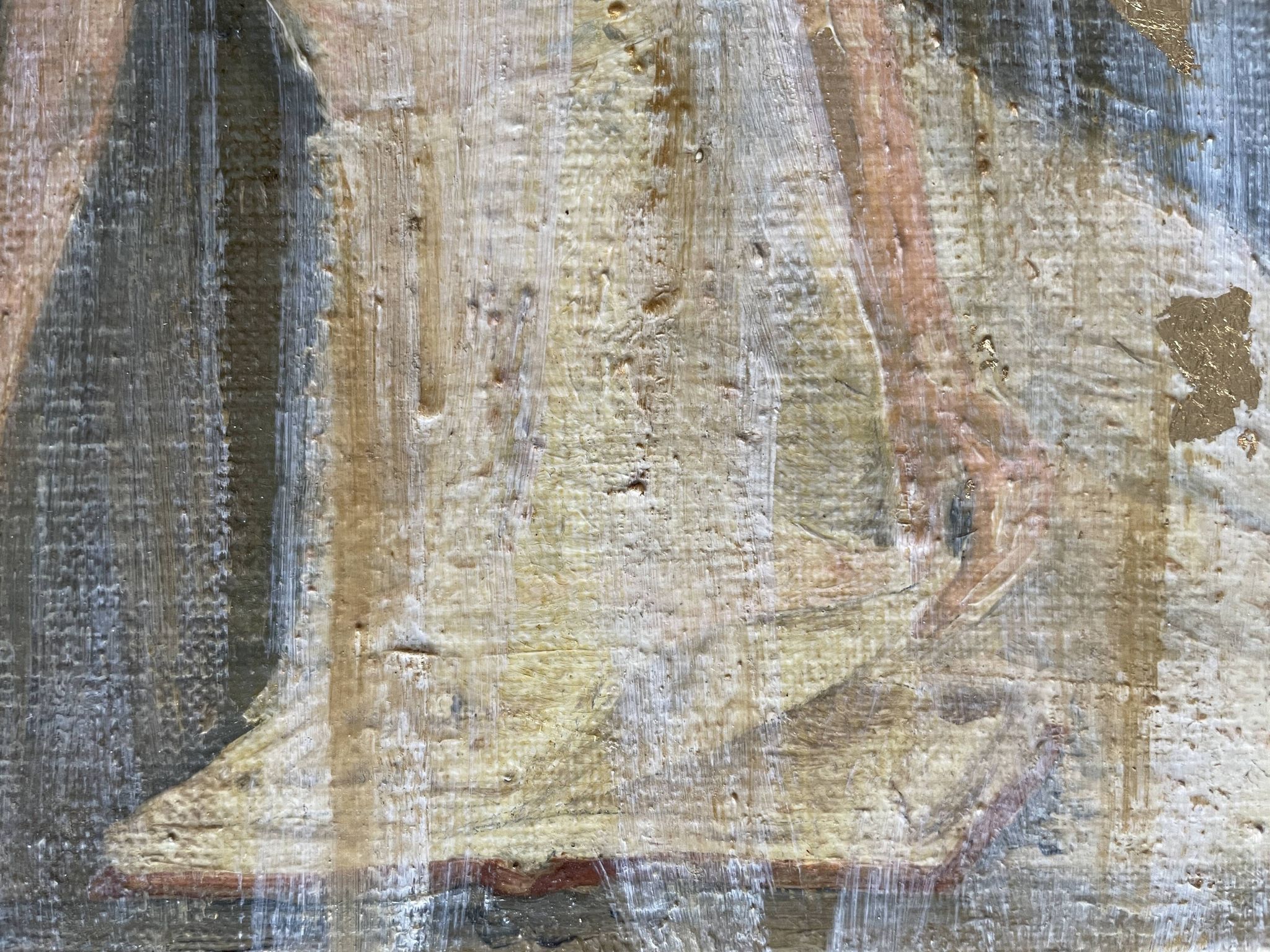 Painting signed oil on canvas with gold leaf finish “The Bride”